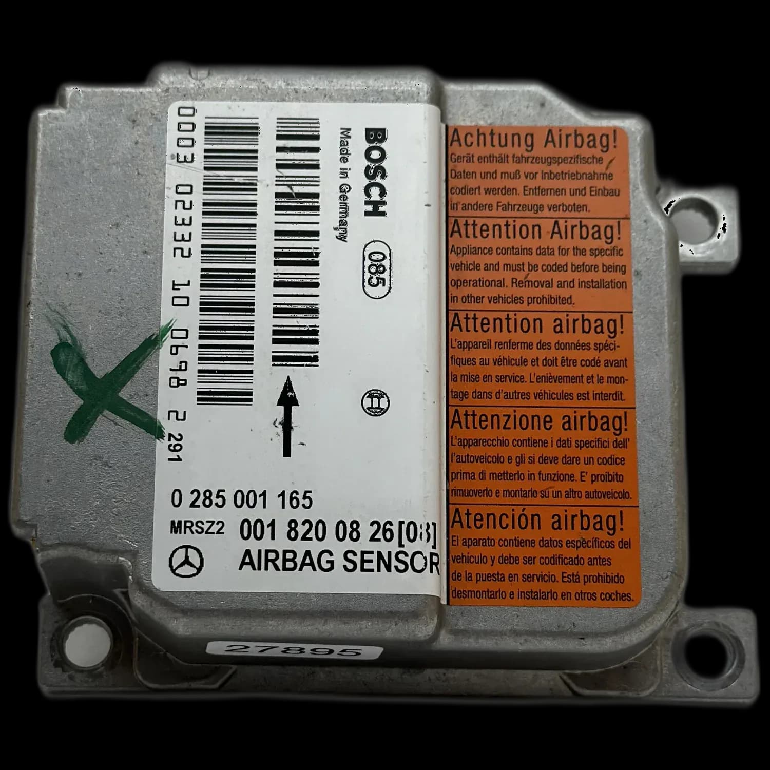 Airbag-Steuergerät A 001 820 08 26 (03), Etikett