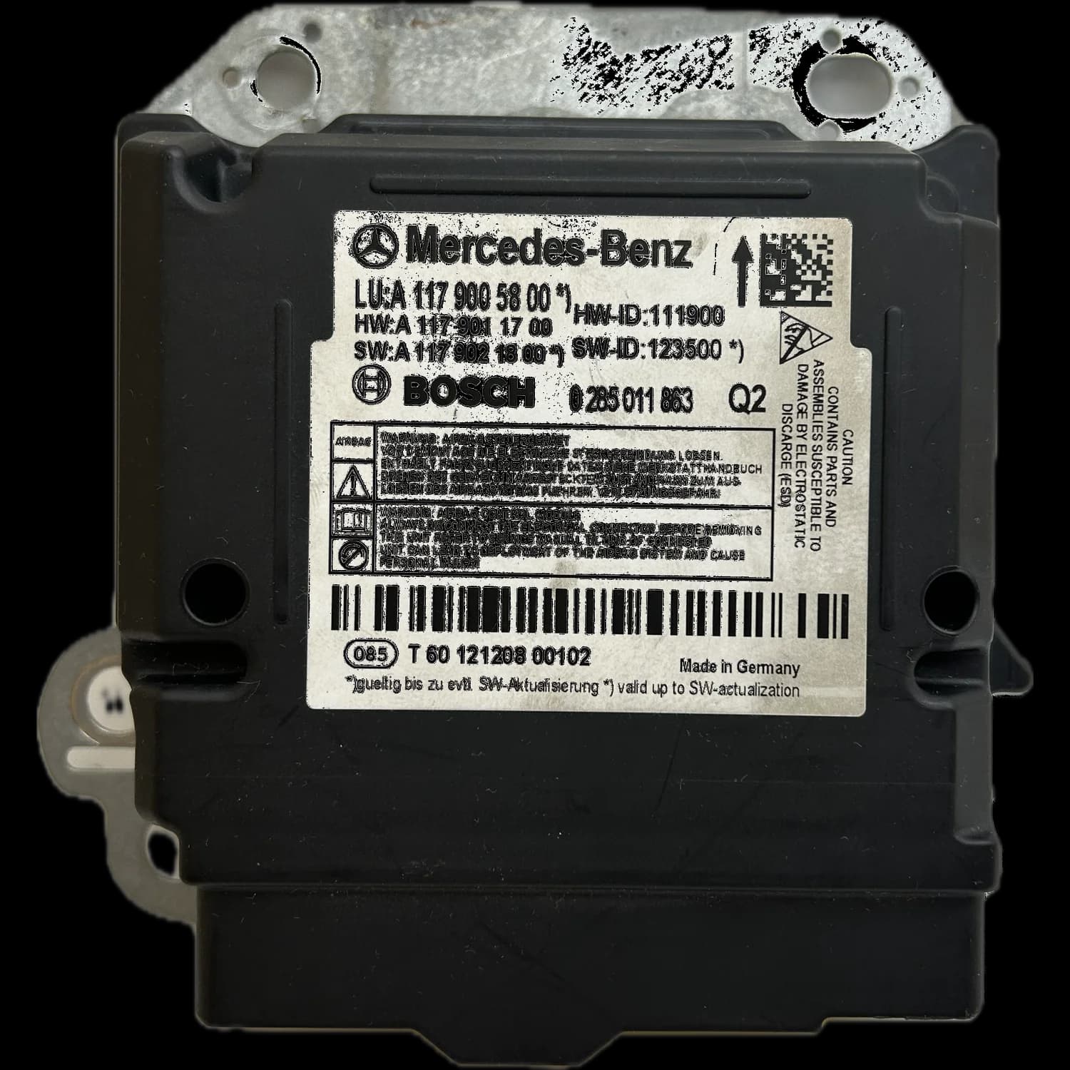 Airbag-Steuergerät A117 900 58 00, Etikett