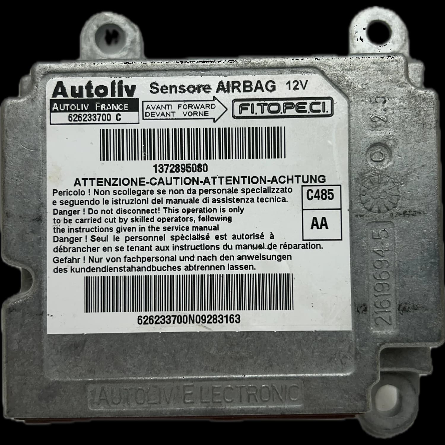Airbag-Steuergerät 1372895080, Etikett