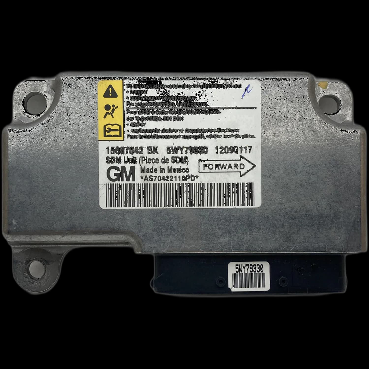 Airbag-Steuergerät 15887042 SK, Etikett