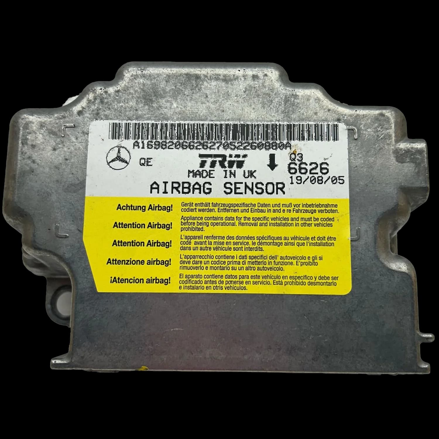 Airbag-Steuergerät A1698206626, Etikett