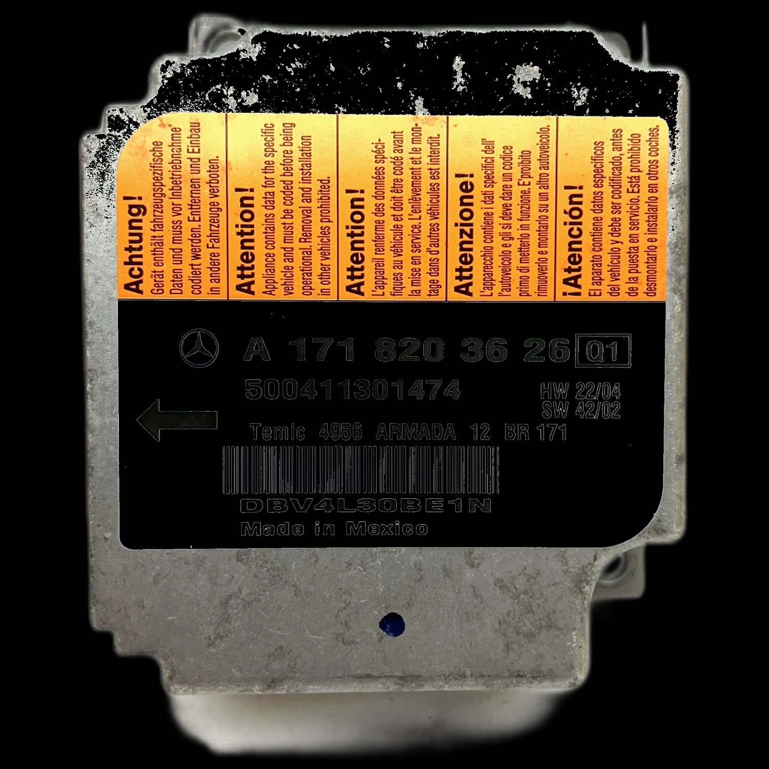 Airbag-Steuergerät A1718203625, Etikett