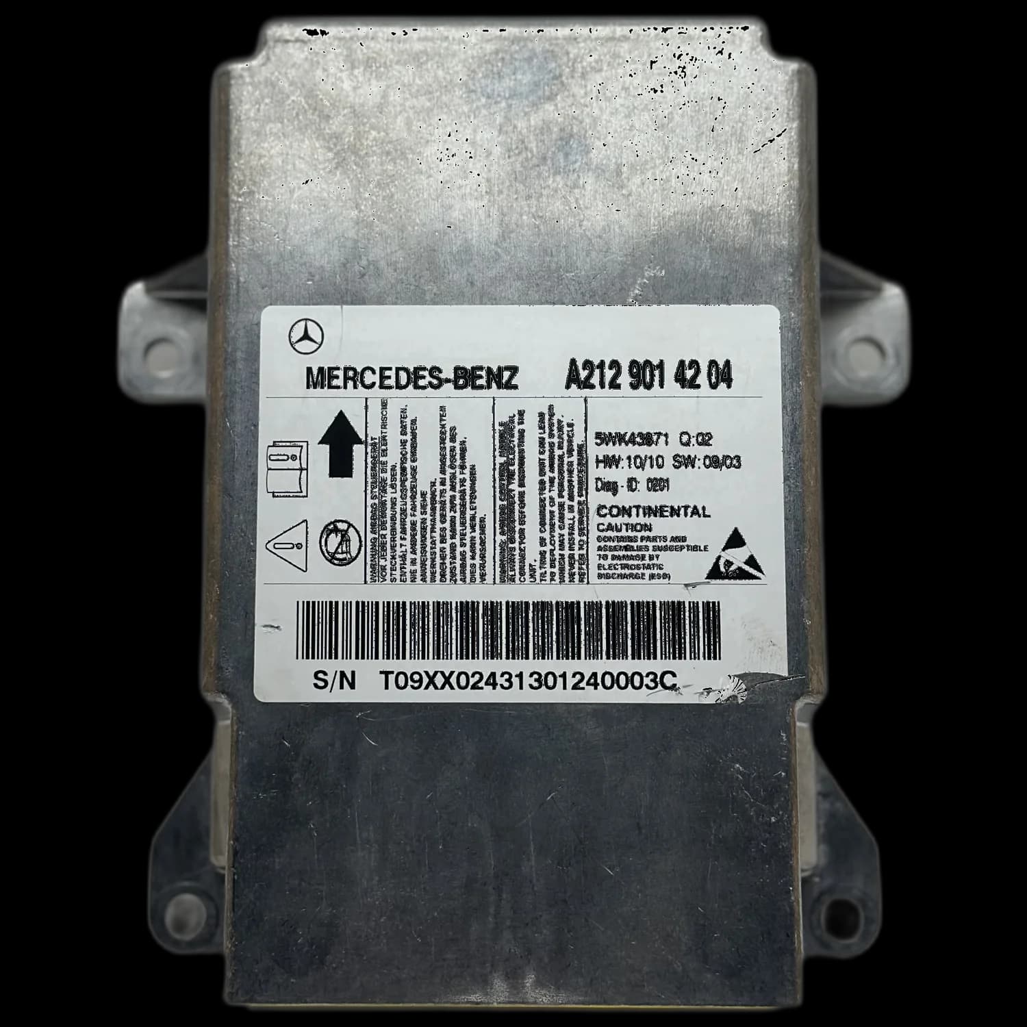 Airbag-Steuergerät A212 901 42 04, Etikett