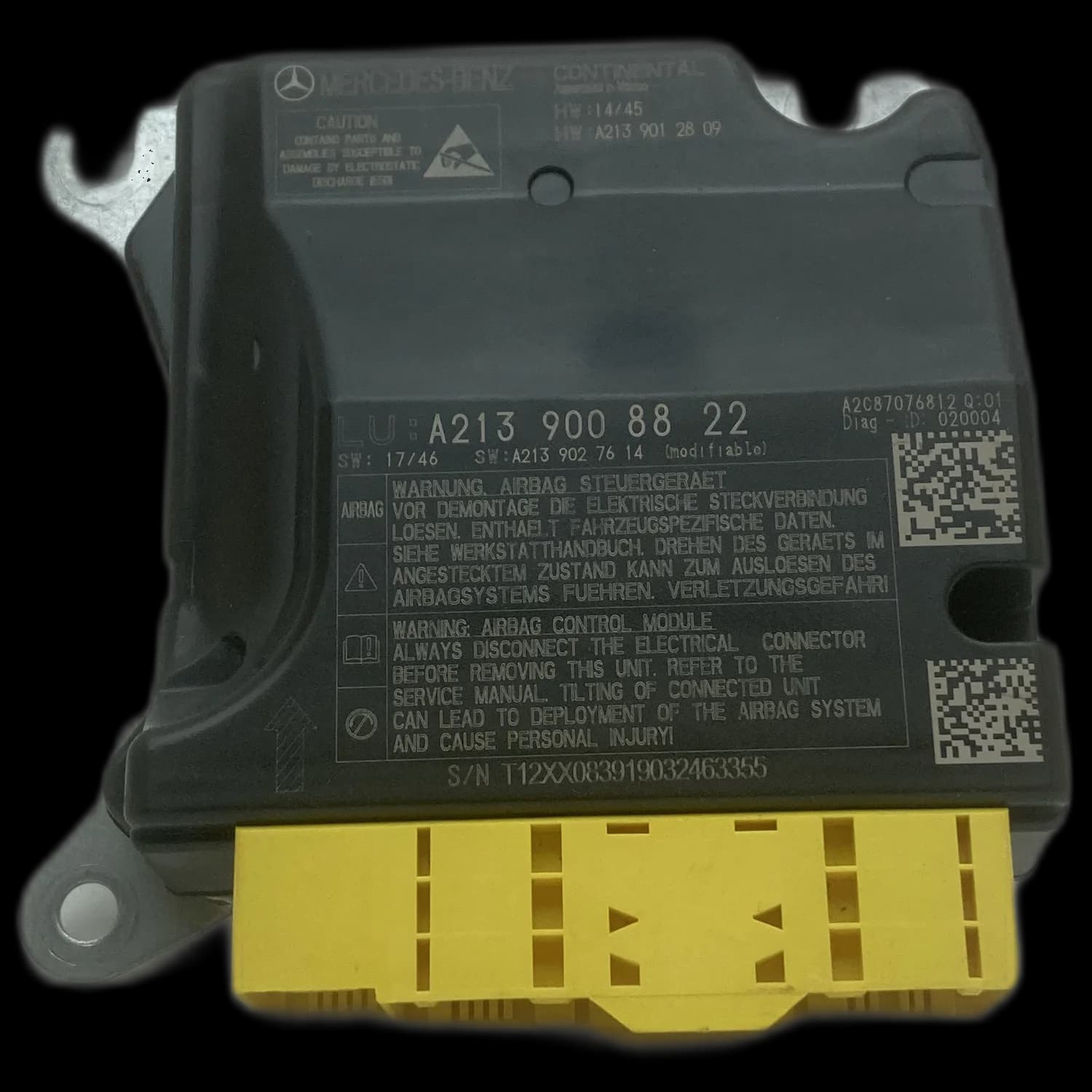 Airbag-Steuergerät A213 900 88 22, Etikett