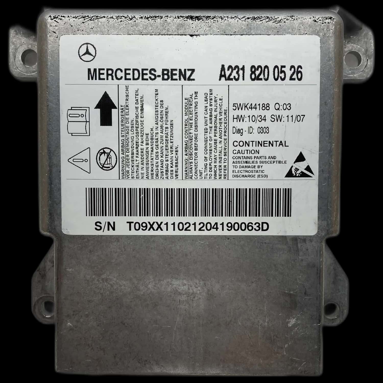 Mercedes-Benz SL-Klasse R231 Cabrio Airbag-Steuergerät Reparatur