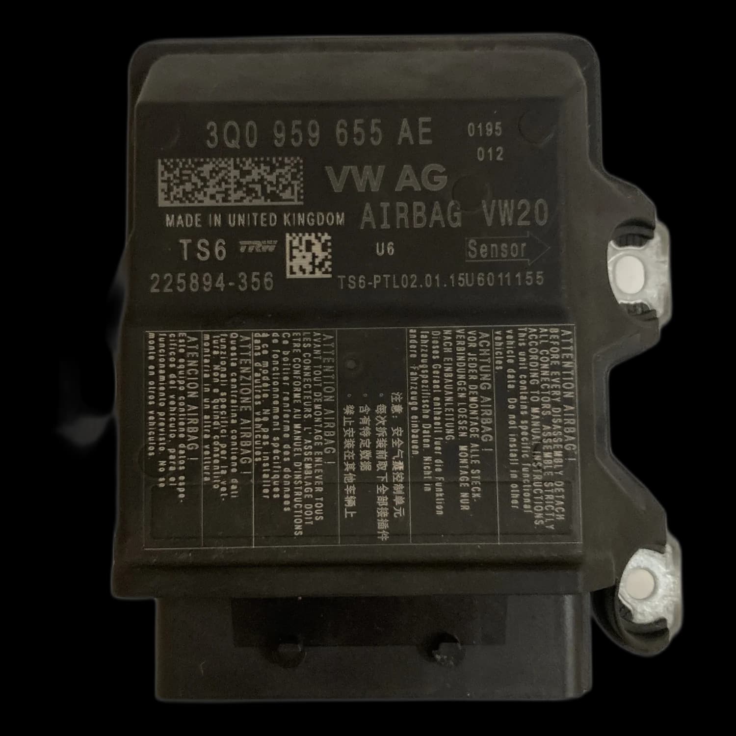 Airbag-Steuergerät 3Q0 959 655 AE, Etikett