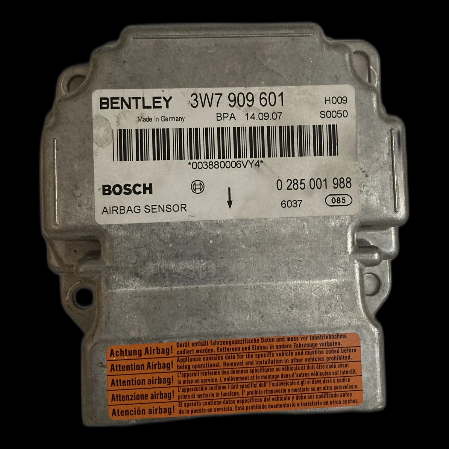 Airbag-Steuergerät 3W7 909 601, Etikett