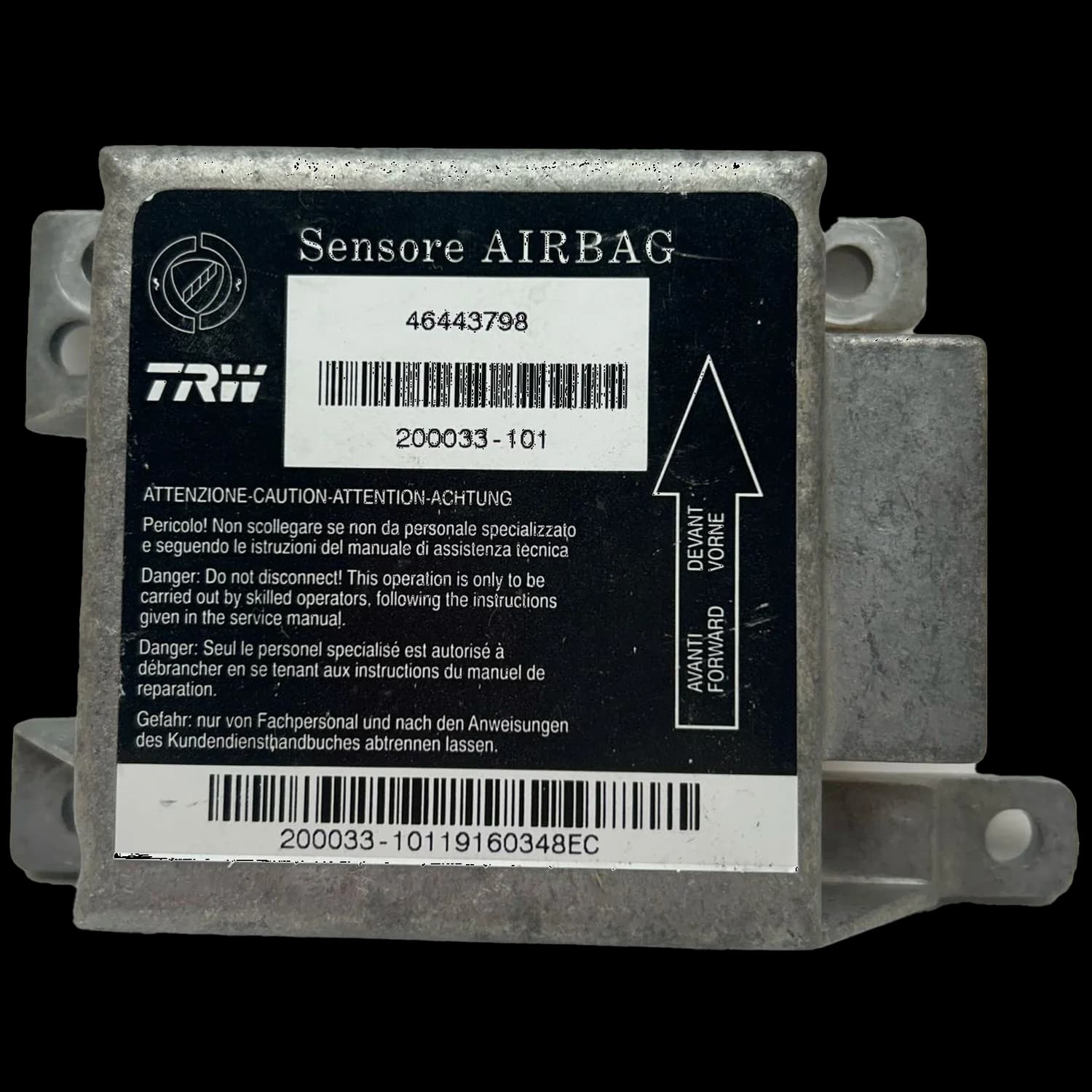 Airbag-Steuergerät 46443798, Etikett