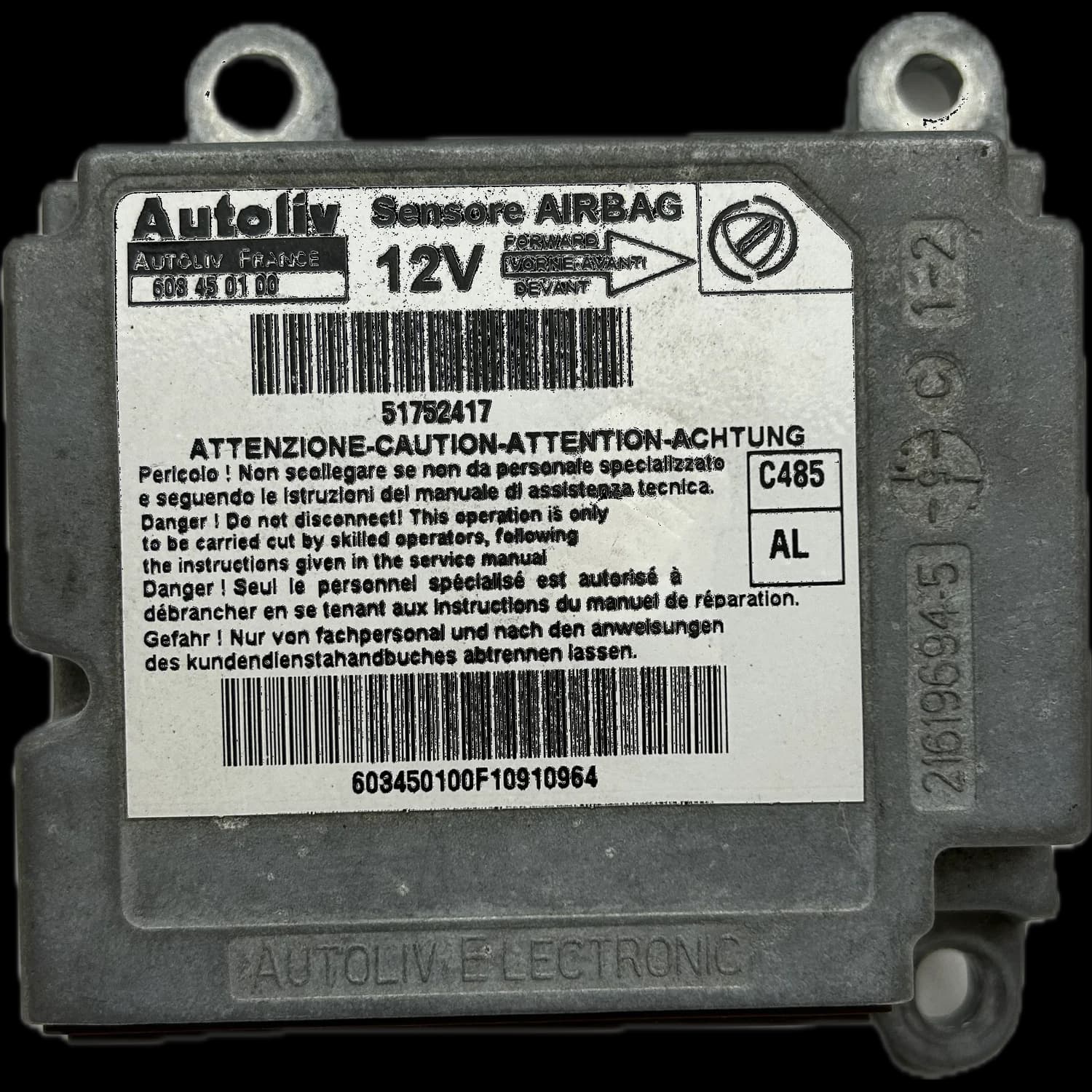 Airbag-Steuergerät 51752417, Etikett