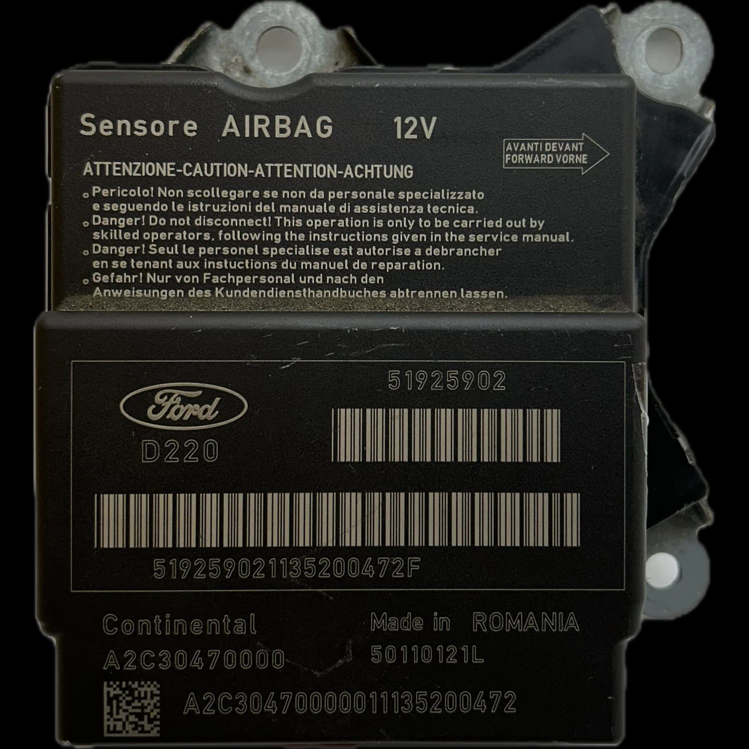 Airbag-Steuergerät 51925902, Etikett