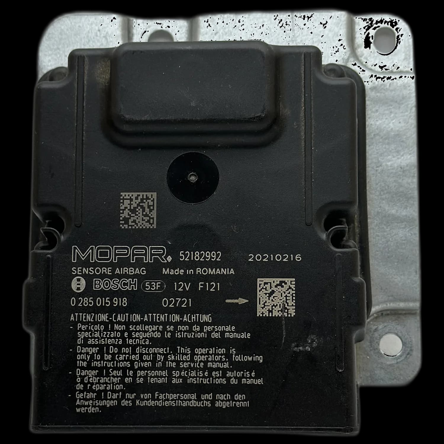 Airbag-Steuergerät 52182992, Etikett