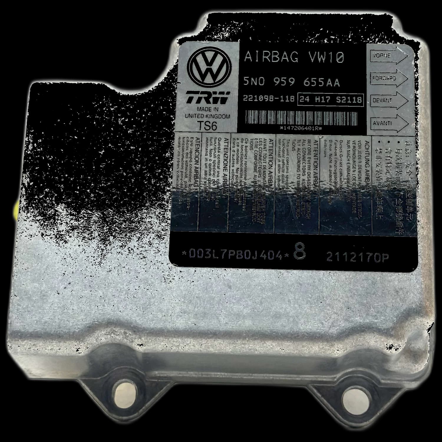 Airbag-Steuergerät 5N0 959 655 AA, Etikett