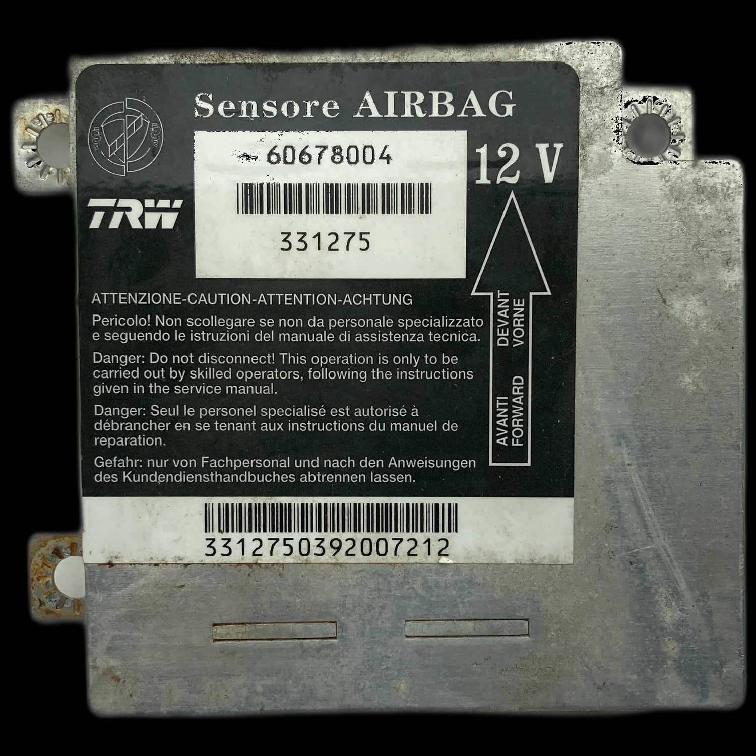 Airbag-Steuergerät 60678004, Etikett
