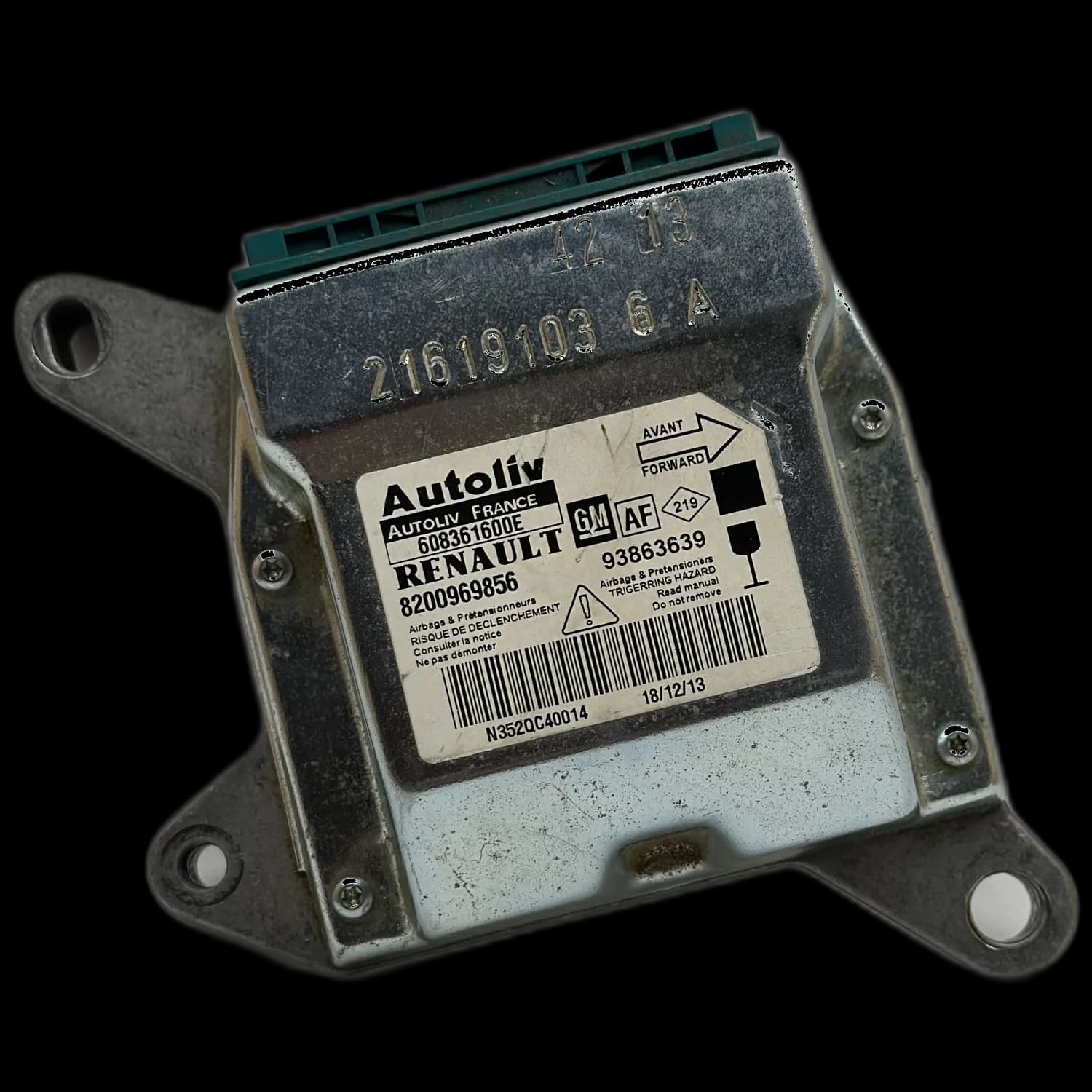 Airbag-Steuergerät 608361600E, Etikett