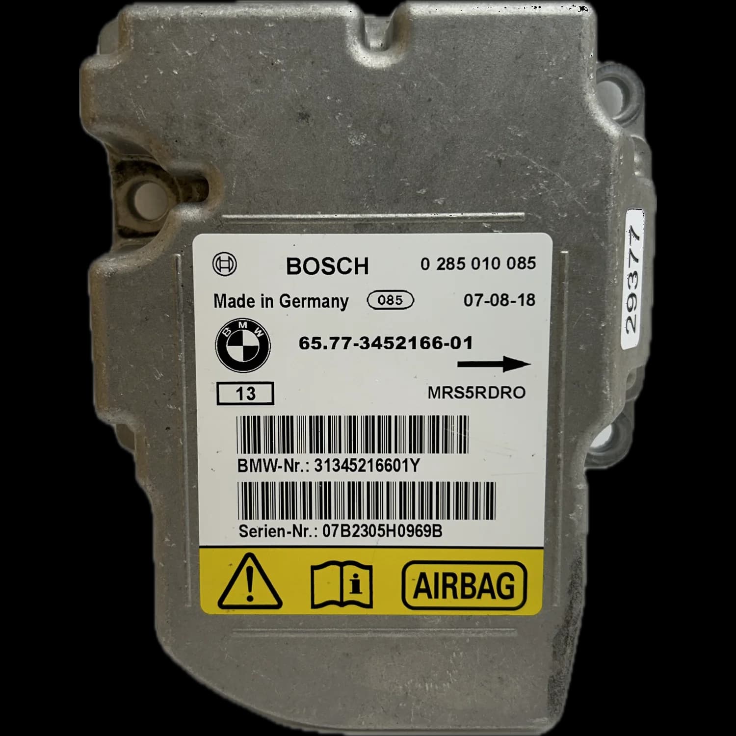 Airbag-Steuergerät 6577345216601, Etikett
