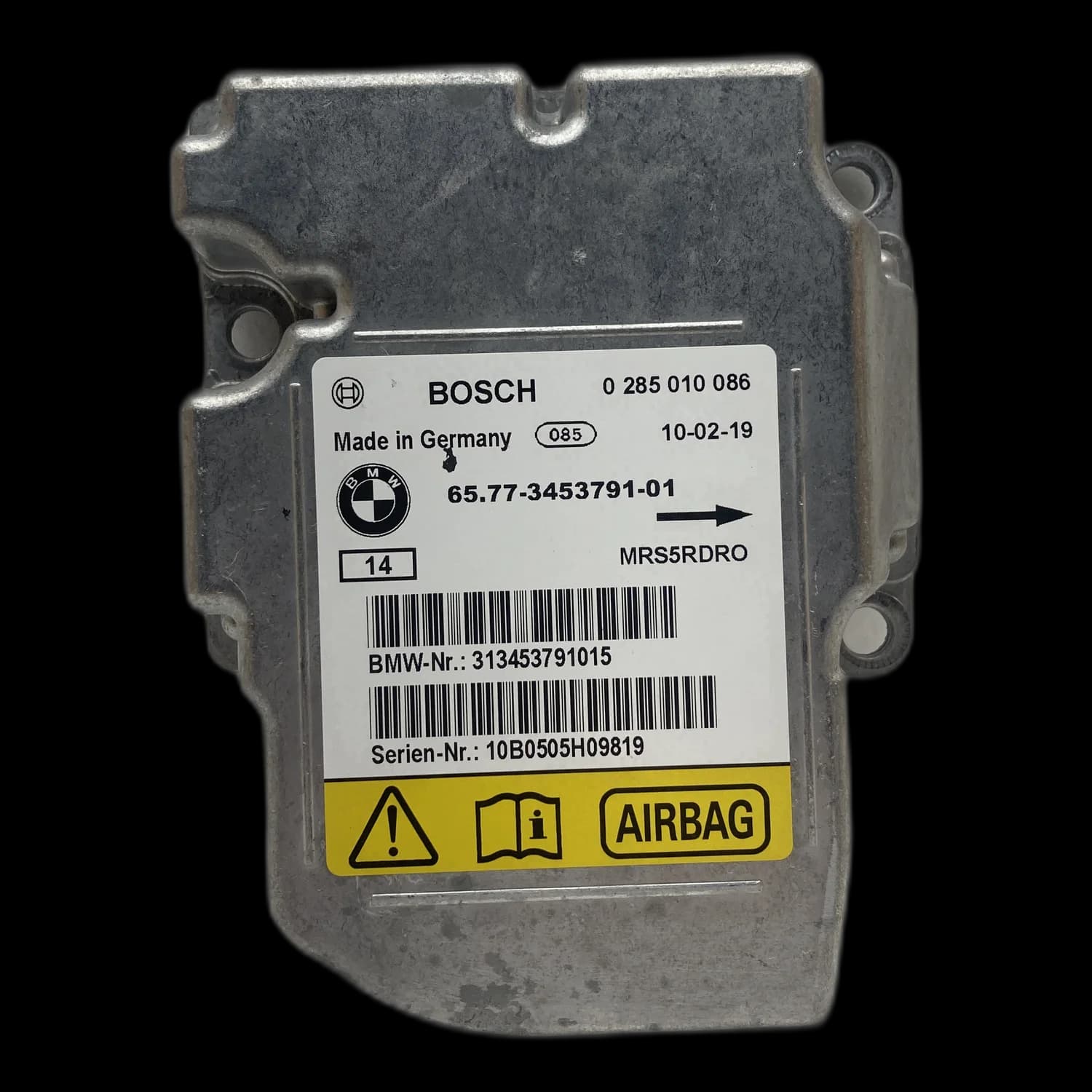 Airbag-Steuergerät 6577-3453791-01, Etikett