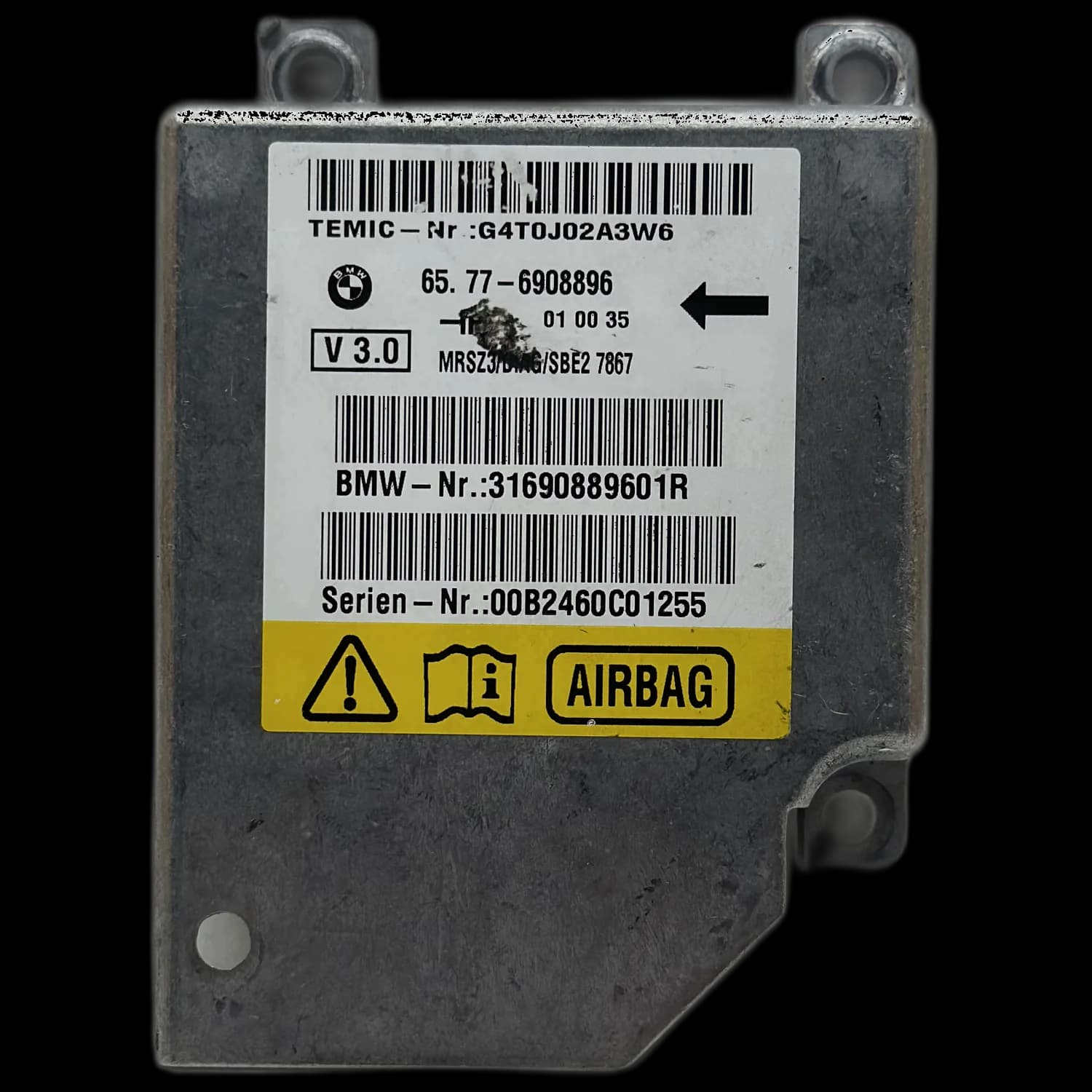 Airbag-Steuergerät 65.77-6908896, Etikett