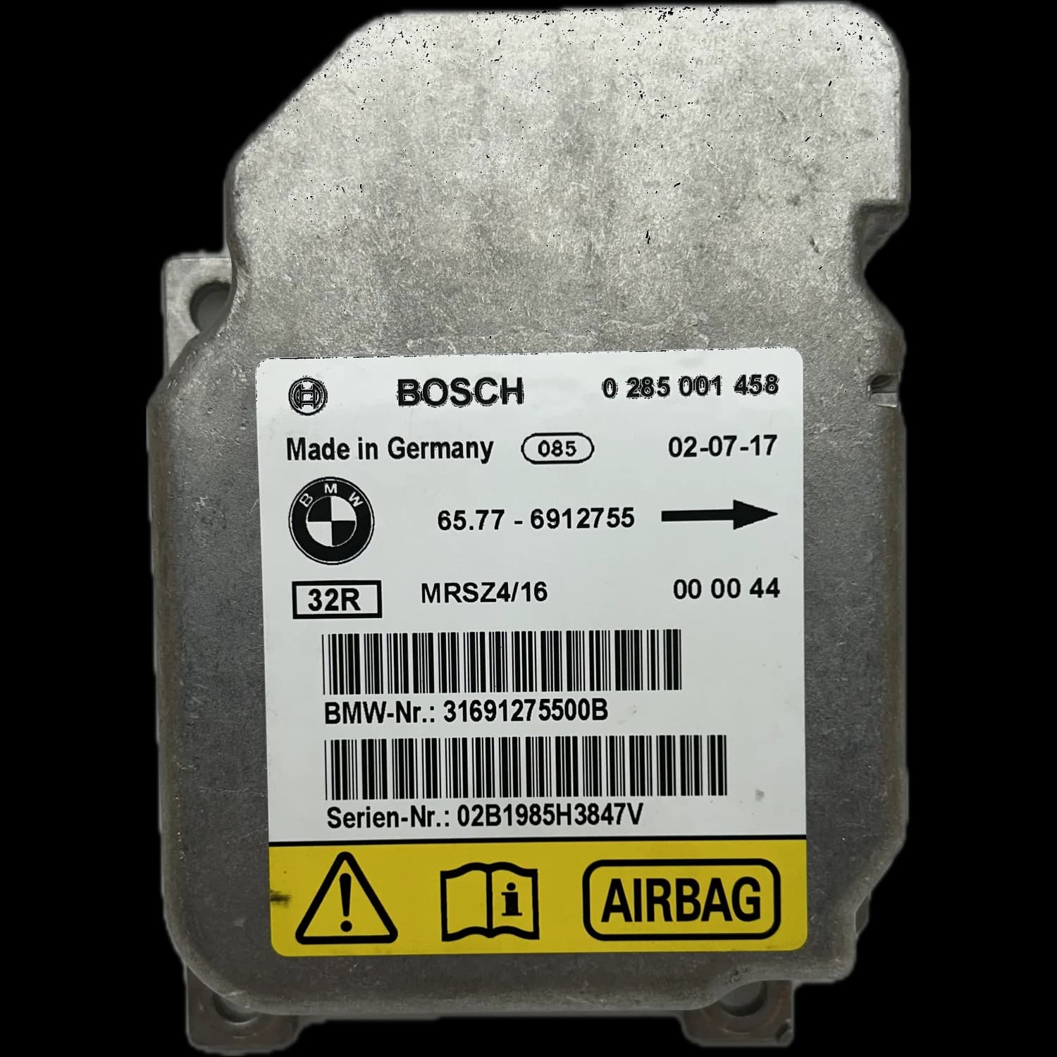 Airbag-Steuergerät 6577-6912755, Etikett