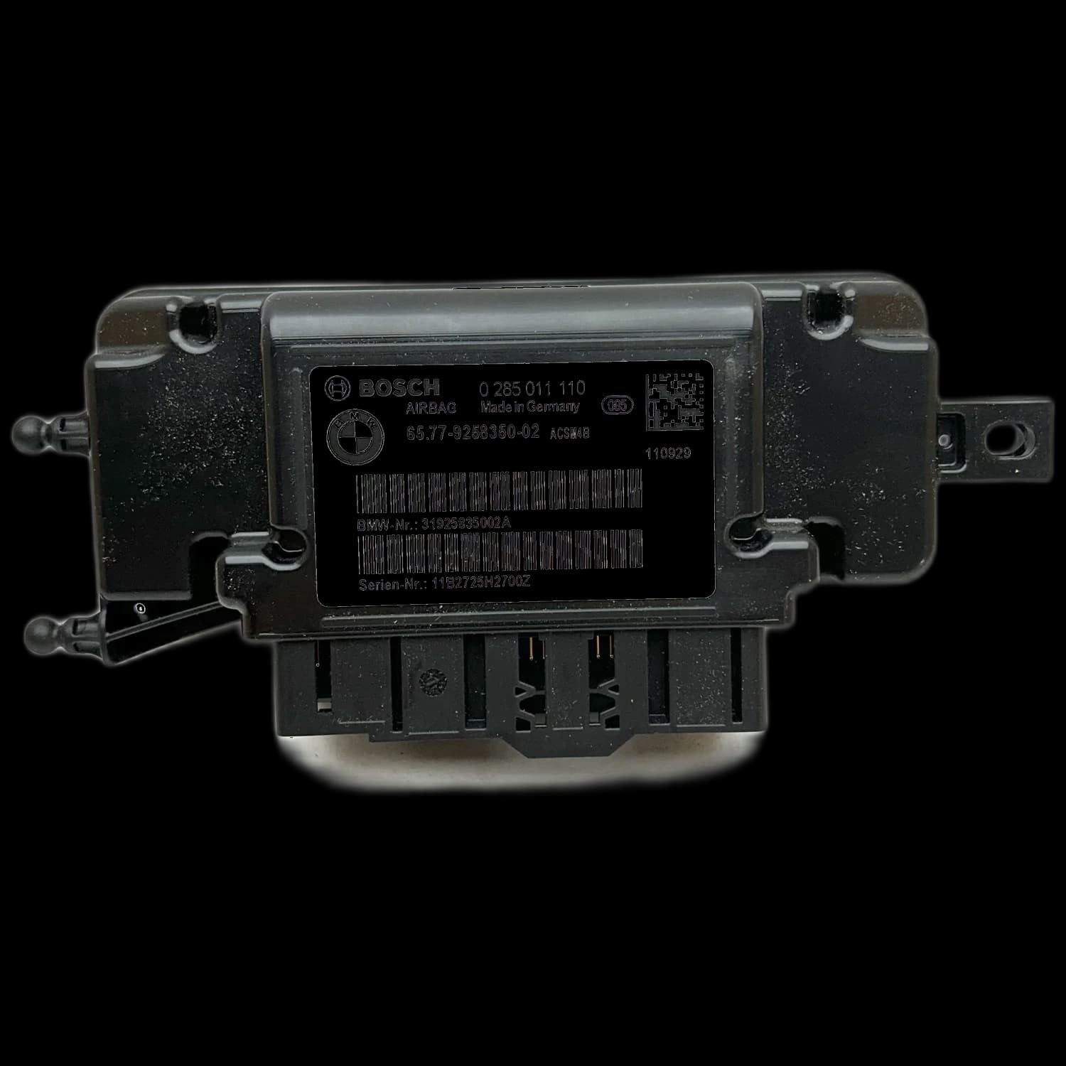 Airbag-Steuergerät 6577-9258350-02, Etikett