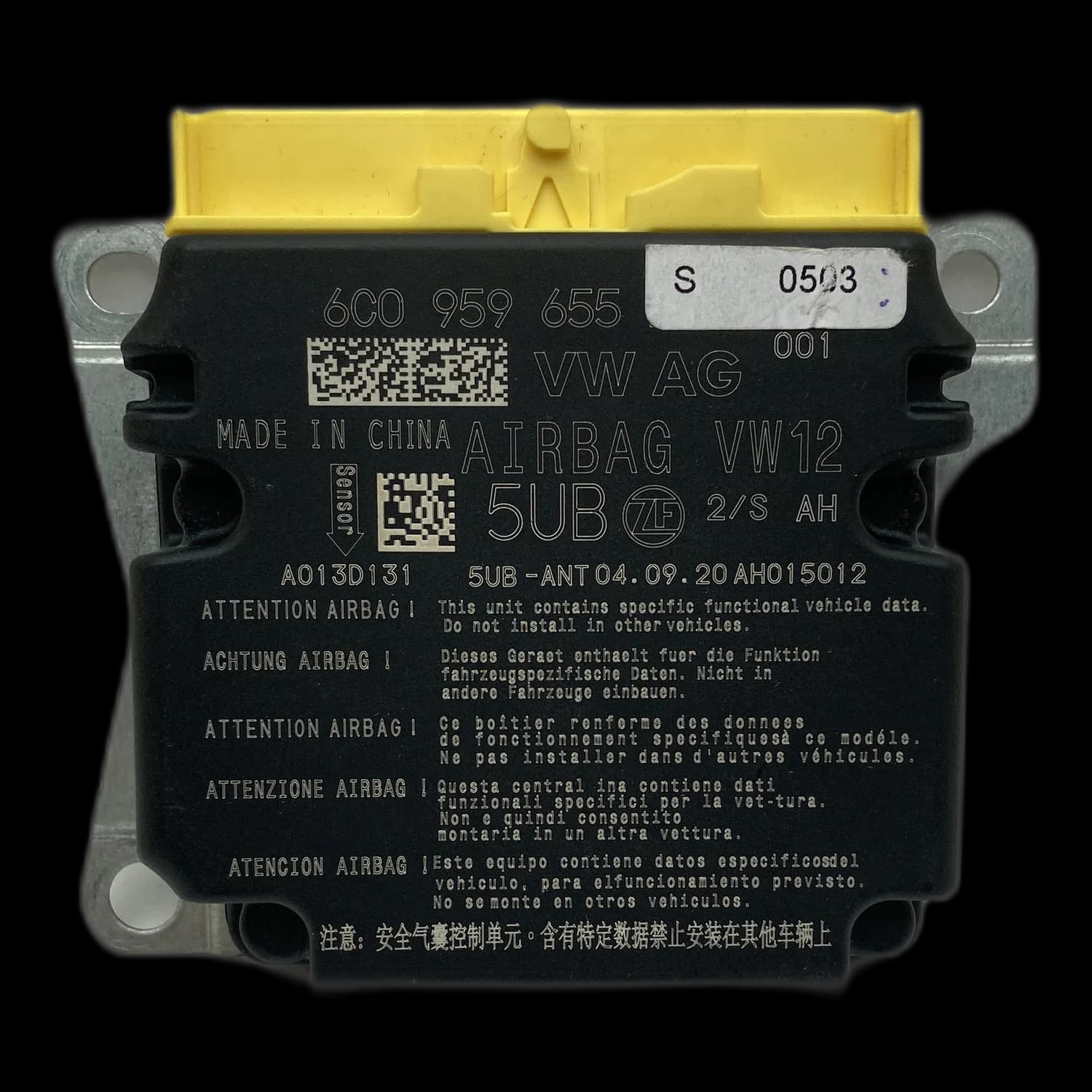 Airbag-Steuergerät 6C0959655, Etikett