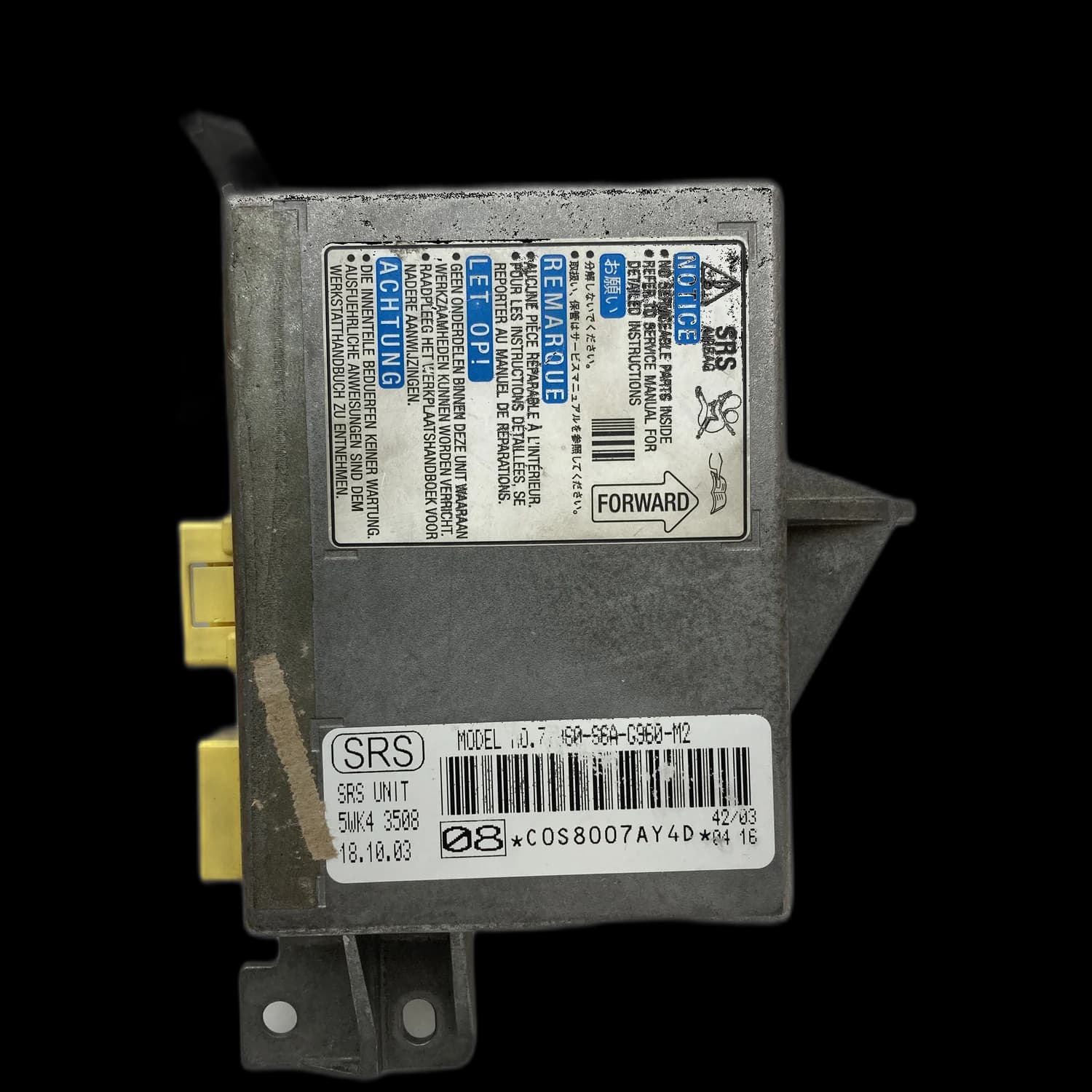 Airbag-Steuergerät 77960-S6A-G960-M2, Etikett