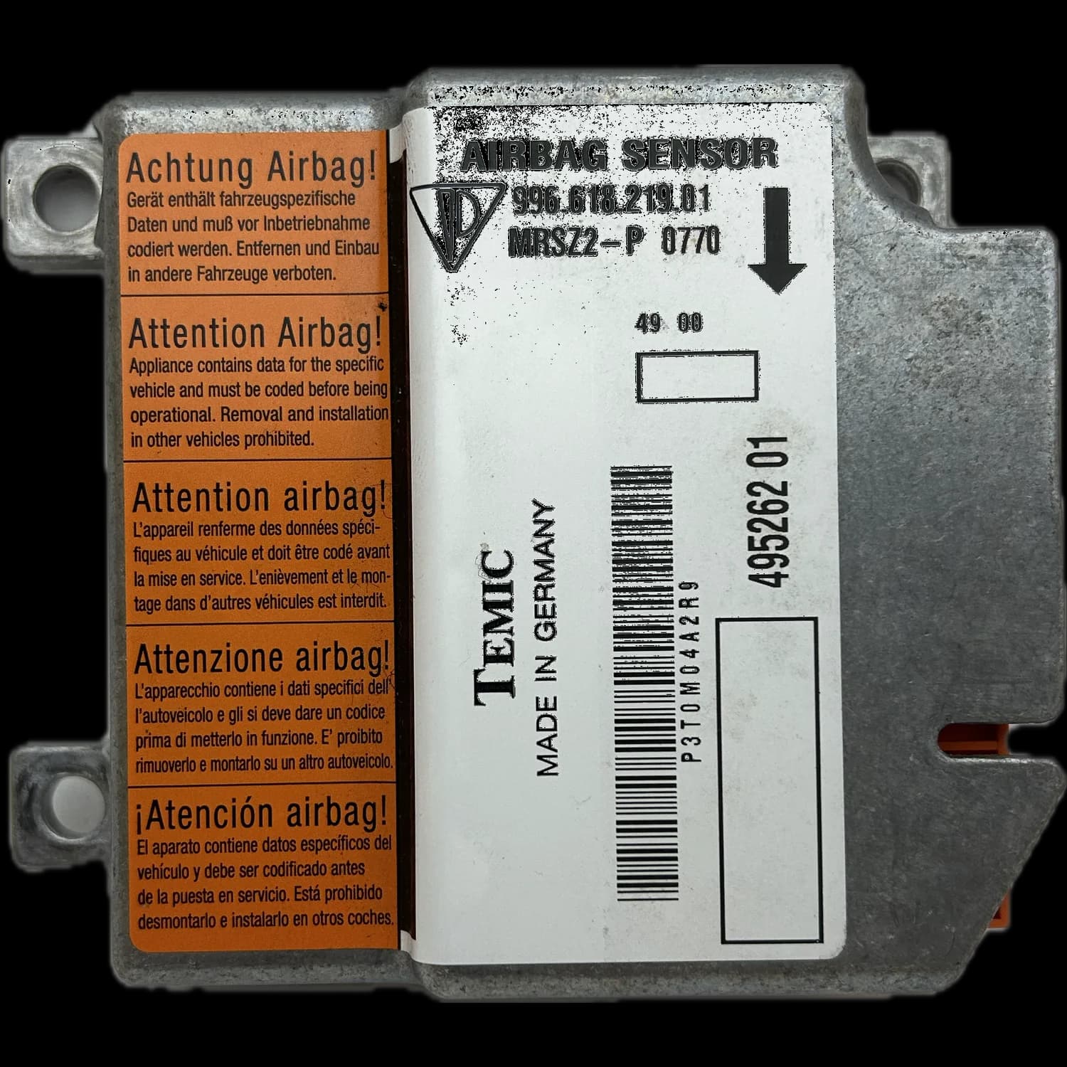 Airbag-Steuergerät 996 618 219 01, Etikett