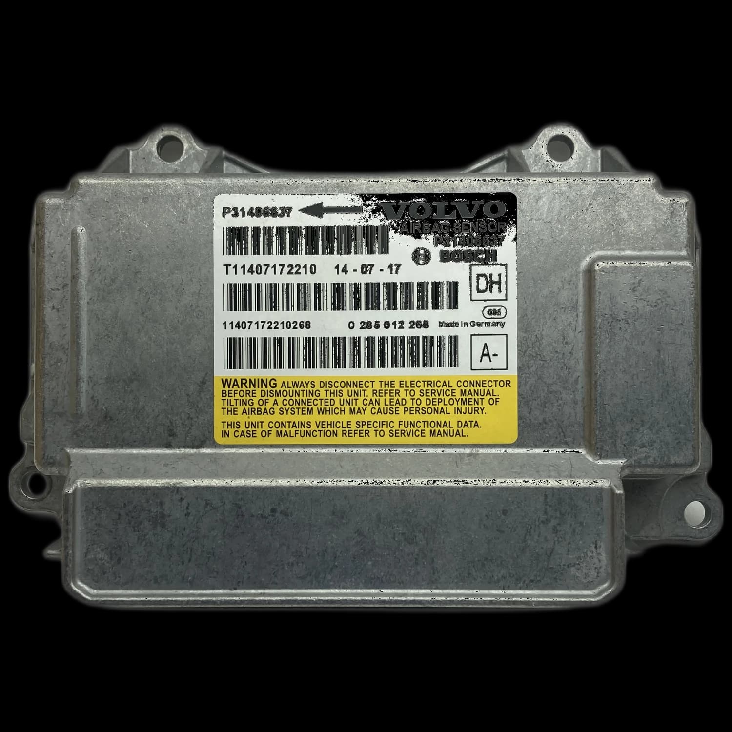 Airbag-Steuergerät P 31406637, Etikett