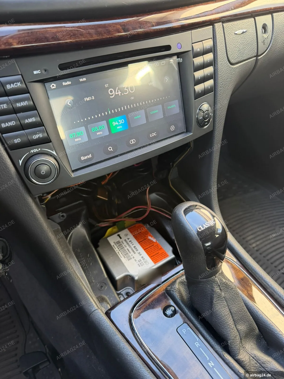 Foto der Einbaulage des Airbag-Steuergeräts